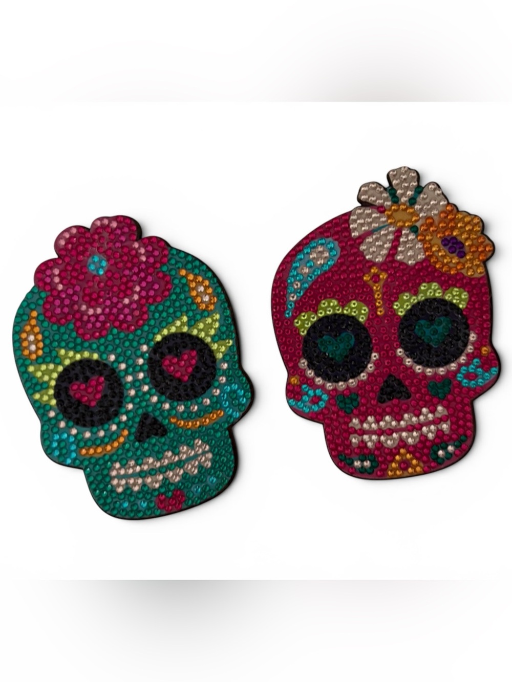 Handmade Sugar Skull Coasters/Magnets Dual Use Day of the Dead